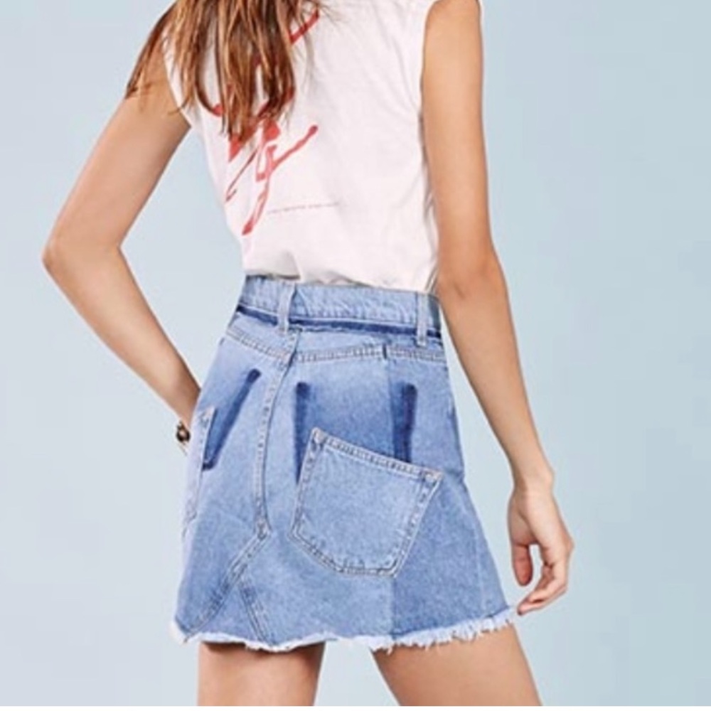 Reformation Blue Denim Mini Skirt